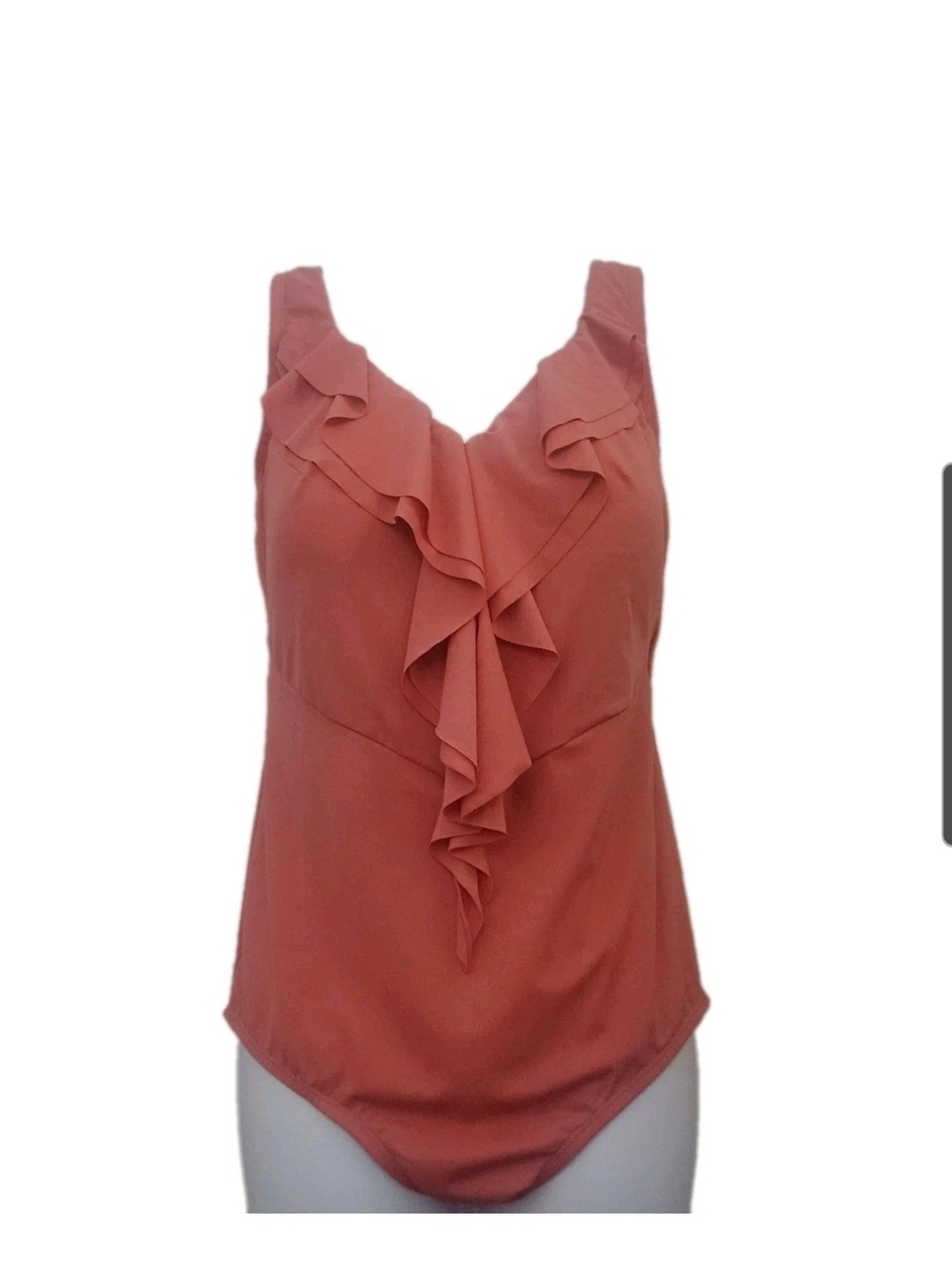 Catherine's Coral One Piece Swimsuit W/Ruffle Women's Size 16W